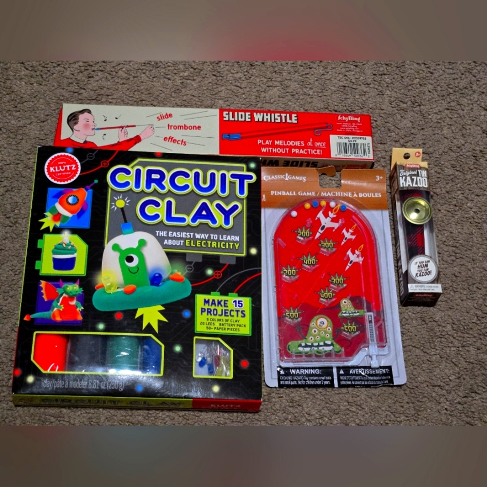 Sensory Toys Circuit Clay,slide whistle, game, & kazoo